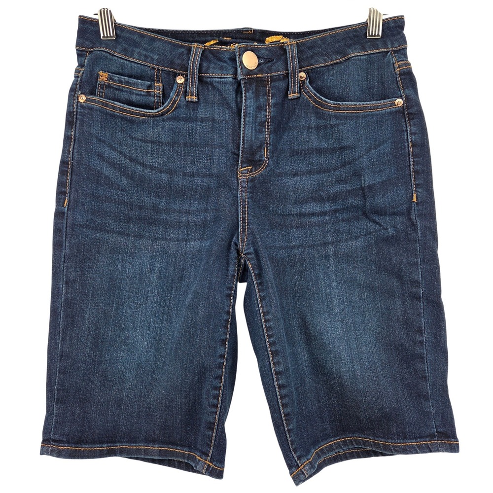 Seven7 Sunset Bermuda Shorts 6 Dark Wash Denim‎ Stretch Mid Rise Casual